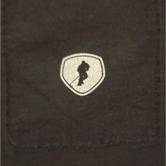 Gongshow Womens Black V-Neck Hockey Mask Graphic T-Shirt L 100% Cotton - Picture 9 of 10